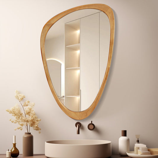 Coesie Wood Accent Mirror Irregular Decorative Mirror