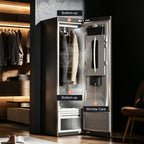 76.8 in. Smart Fabric Care Cabinet in Silver with Heat Pump Drying and Steam Sanitize