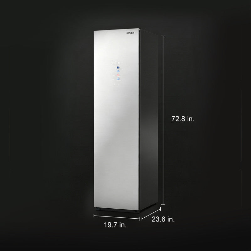 76.8 in. Smart Fabric Care Cabinet in Silver with Heat Pump Drying and Steam Sanitize