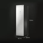 76.8 in. Smart Fabric Care Cabinet in Silver with Heat Pump Drying and Steam Sanitize