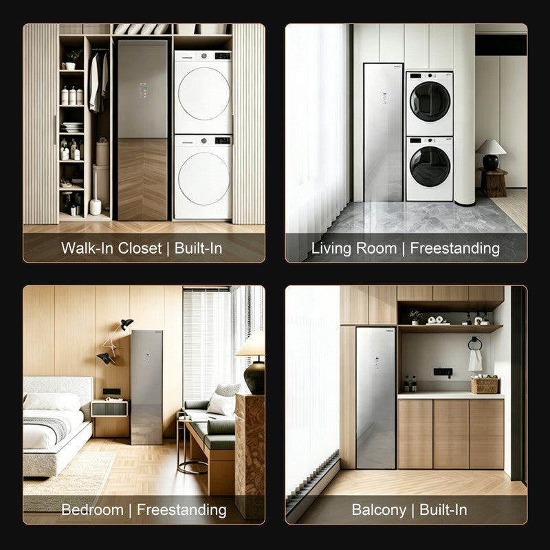 76.8 in. Smart Fabric Care Cabinet in Silver with Heat Pump Drying and Steam Sanitize