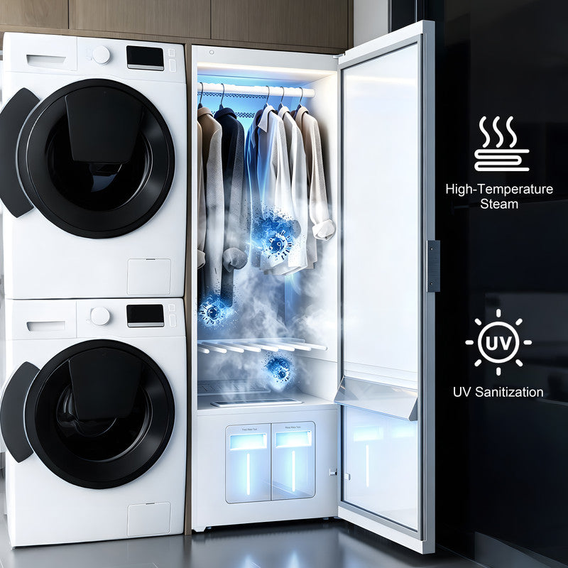 67.3 in. Garment Care Cabinet in White with Fabric Refresh and 6-Garment Capacity