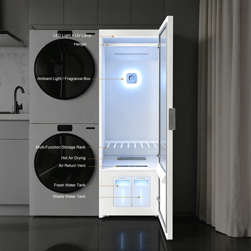67.3 in. Garment Care Cabinet in White with Fabric Refresh and 6-Garment Capacity