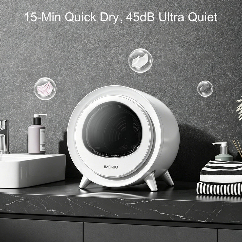 1.5 cu. ft. Portable Ventless Heat Pump Dryer in White with Quiet Operation and Sanitize Cycle