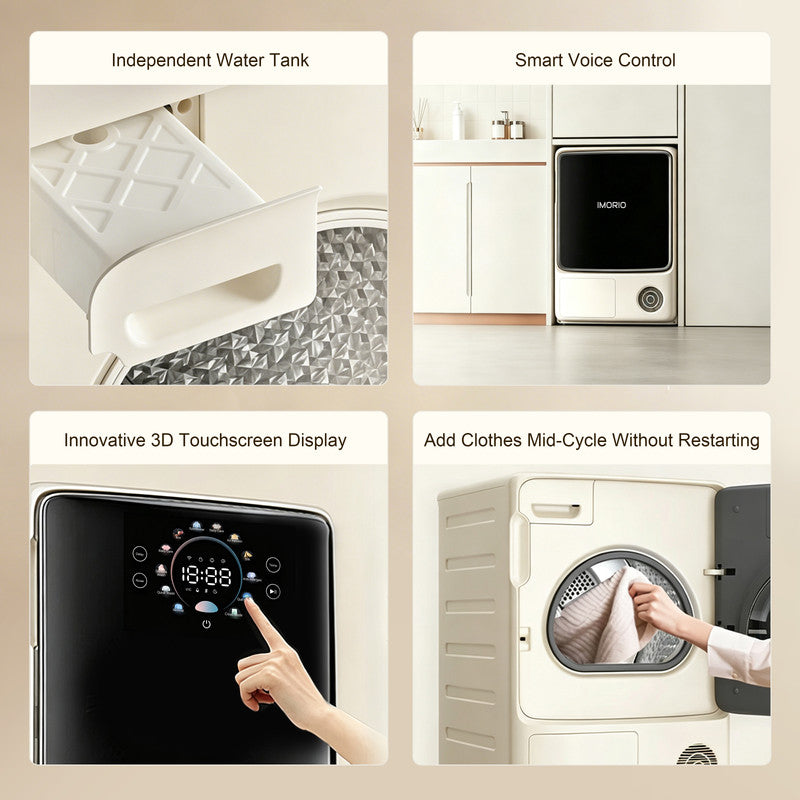 3.5 cu. ft. Heat Pump Electric Dryer in White with Slim Design and Reversible Drum Technology