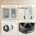3.3 cu. ft. Washer Dryer Heat Pump All-in-One Laundry in White with Gentle Fabric Care
