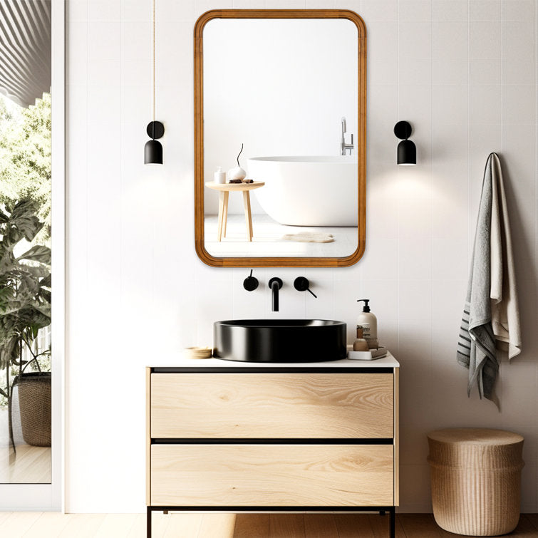 Reppond Wood Rectangle Wall Mirror