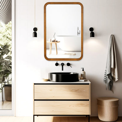 Reppond Wood Rectangle Wall Mirror