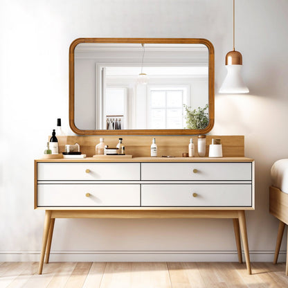 Reppond Wood Rectangle Wall Mirror
