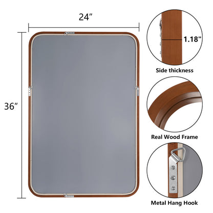 Sarwat Rectangle Wood Wall Mirror