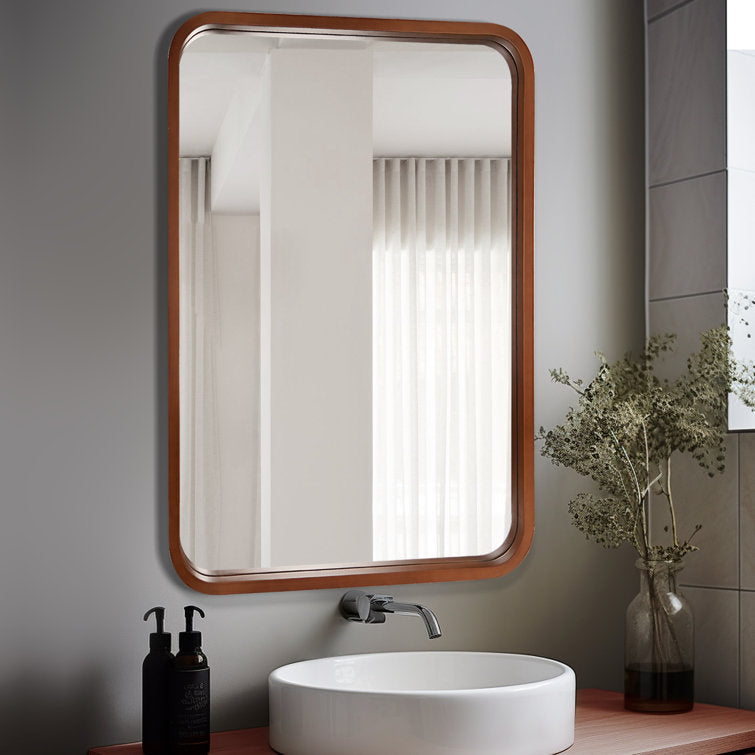 Sarwat Rectangle Wood Wall Mirror