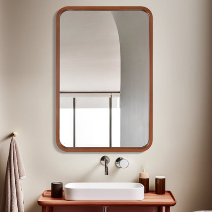Sarwat Rectangle Wood Wall Mirror
