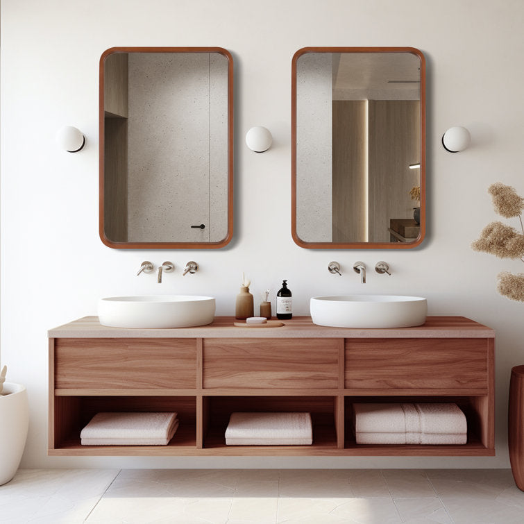 Sarwat Rectangle Wood Wall Mirror